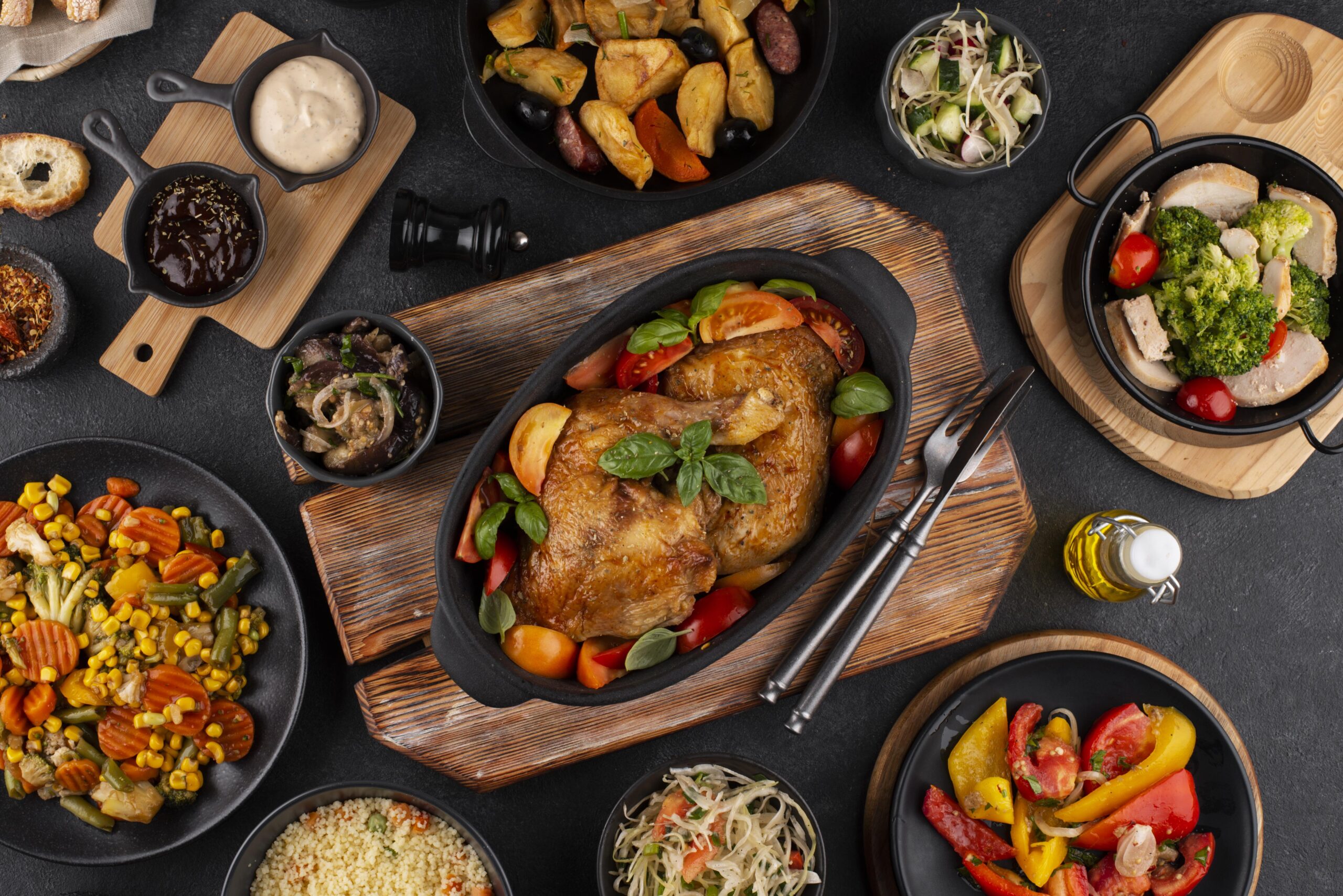 top-view-table-full-delicious-food-composition